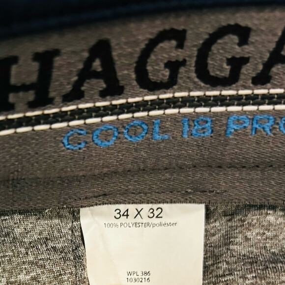 Haggar Men’s Navy Blue Classic Fit Khaki Cool18 Pro Pants 34x32 - Picture 7 of 8